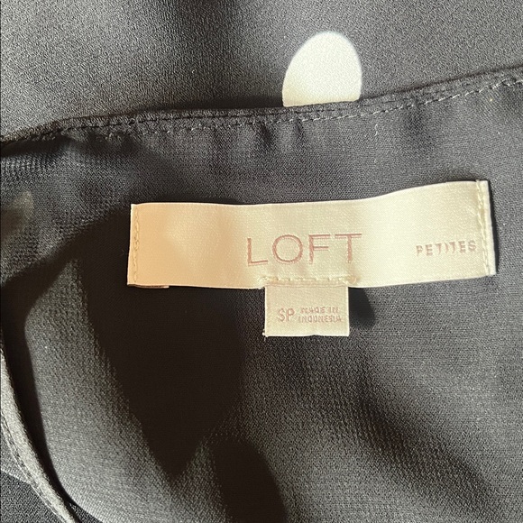 Loft Black and white Polka Dot Racerback blouse Size S Petite - Picture 7 of 8